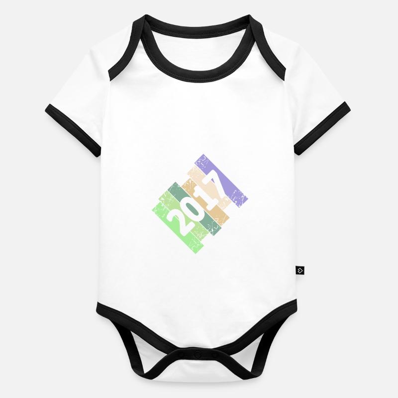 Année 2017 Body Bébé bio contrasté manches courtes