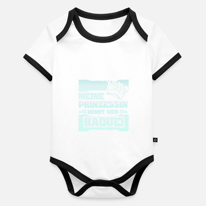 Mädchenname Raquel Baby Bio-Kurzarm-Kontrastbody