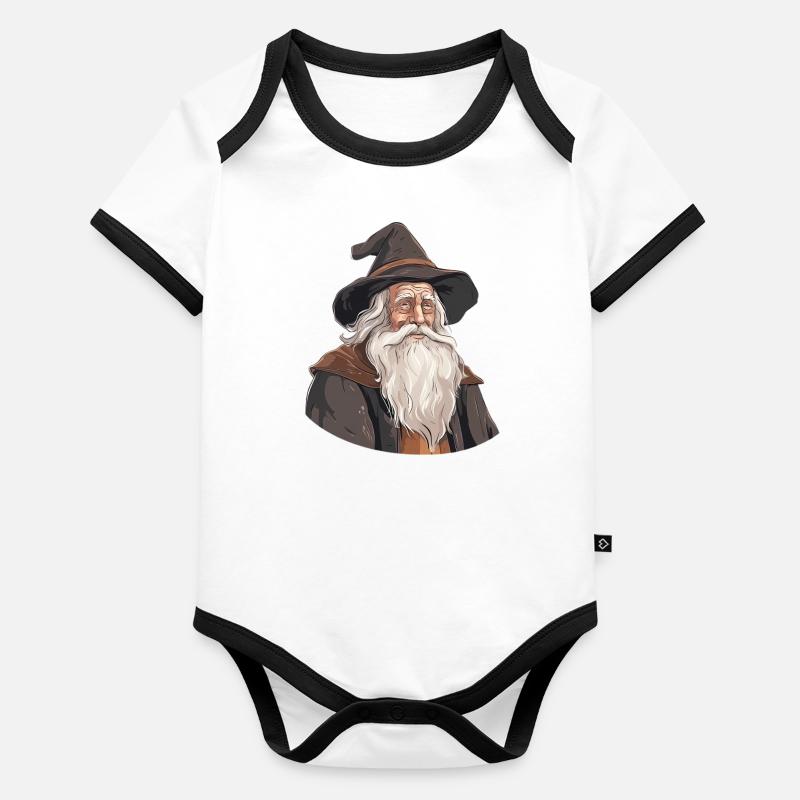 Le Magicien Blanc Body Bébé bio contrasté manches courtes