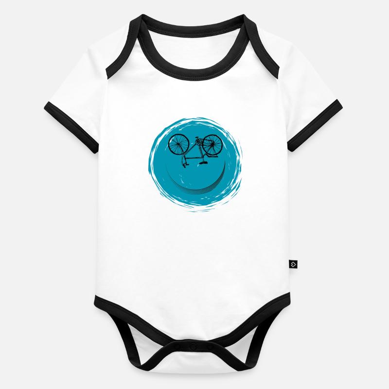 Face de vélo Body Bébé bio contrasté manches courtes
