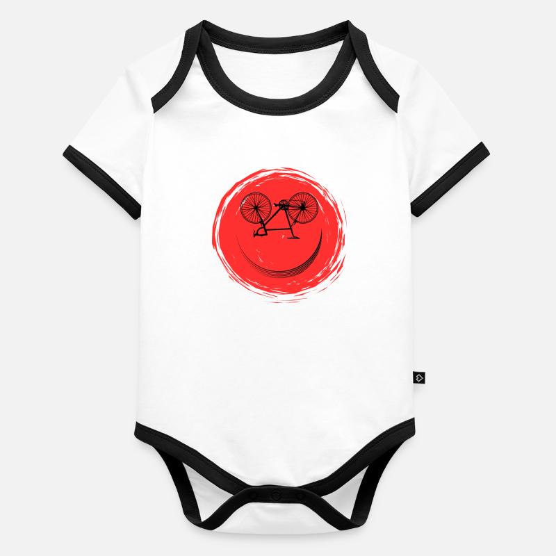 Face de vélo Body Bébé bio contrasté manches courtes