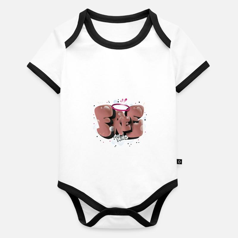 Free your mind Baby Bio-Kurzarm-Kontrastbody