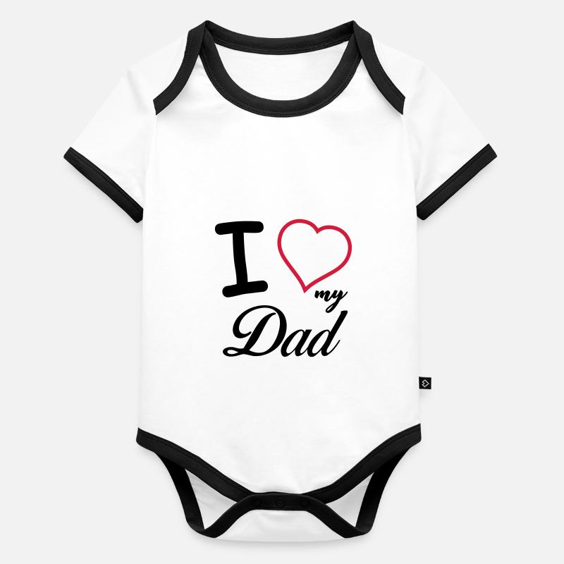 J'aime mon père Body Bébé bio contrasté manches courtes