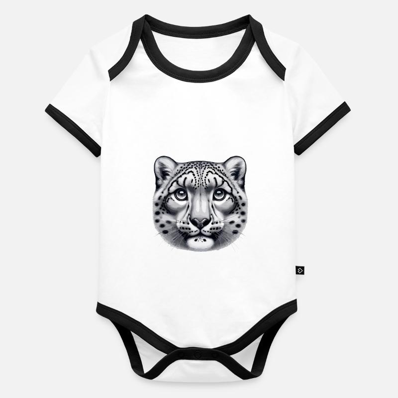 Snow Leopard Leopard White Leopard Organic Baby Contrasting Bodysuit