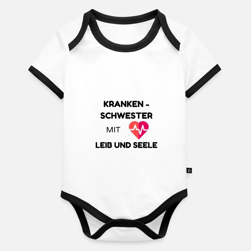 Krankenschwester mit Leib und Seele Baby Bio-Kurzarm-Kontrastbody