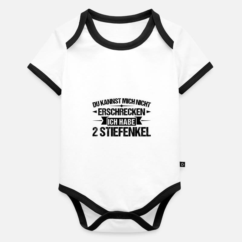 Stiefopa 2 Stiefenkel Stiefgroßvater Geschenk Baby Bio-Kurzarm-Kontrastbody