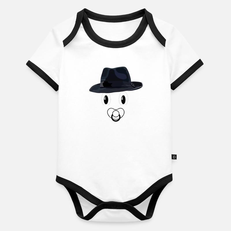 Baby Ghost with hat and Pacifier Baby Bio-Kurzarm-Kontrastbody