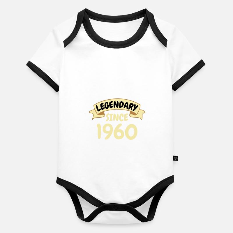 63rd birthday gift Legendary since 1960 Organic Baby Contrasting Bodysuit