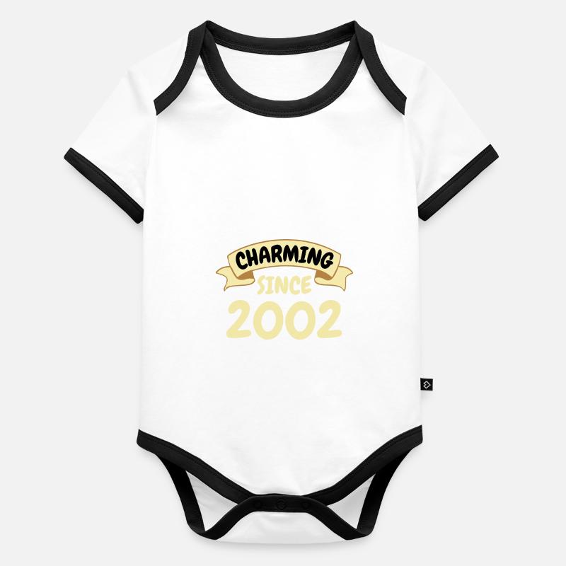 21. Geburtstag Geschenk Charmant seit 2002 Baby Bio-Kurzarm-Kontrastbody