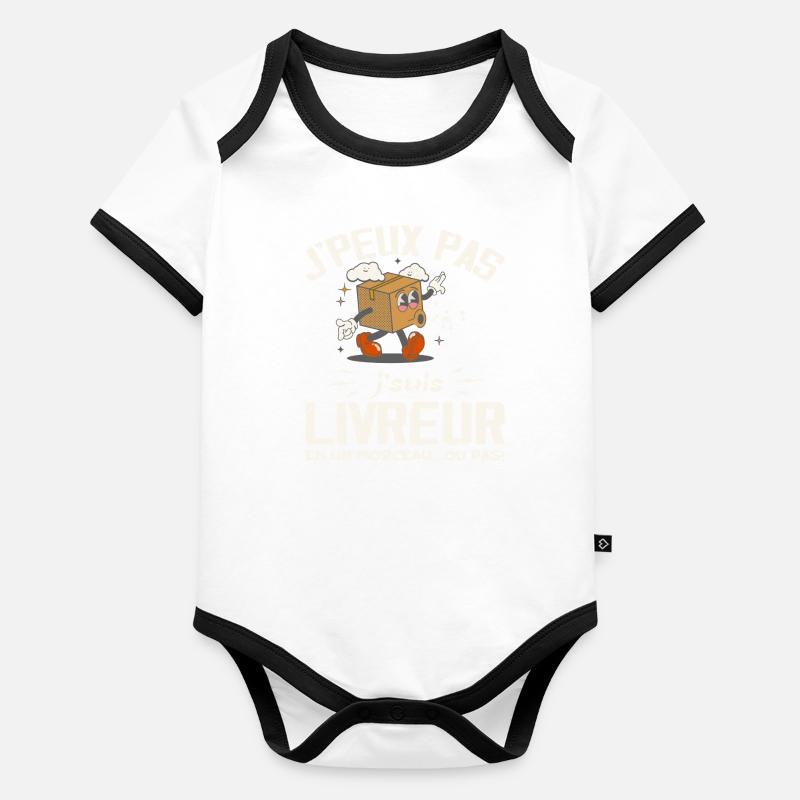 I can't I'm a delivery guy Organic Baby Contrasting Bodysuit