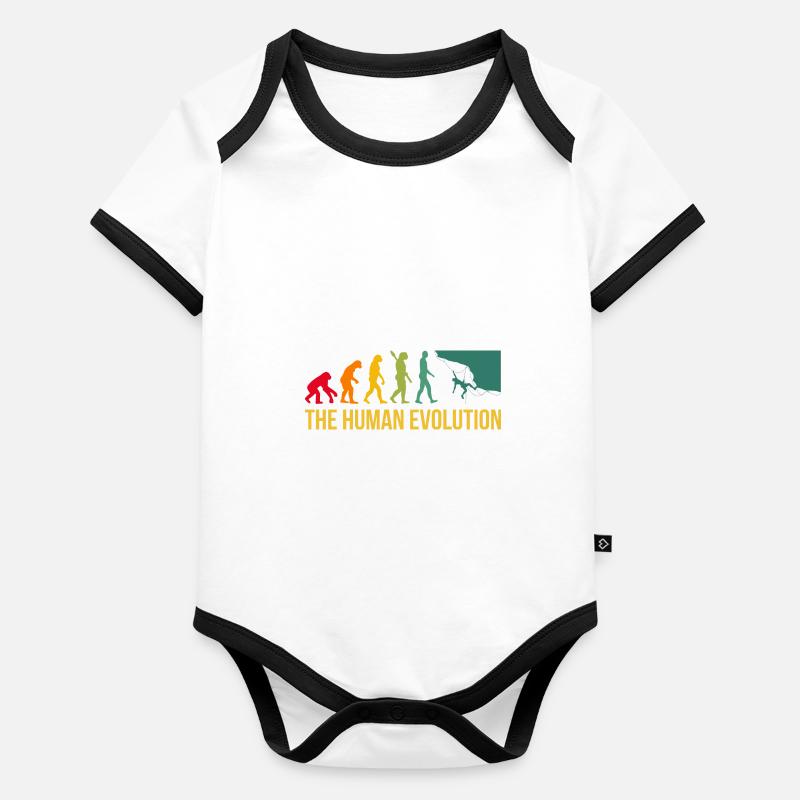 Evolution Graphic Climbing Climber Bouldering Boul Baby Bio-Kurzarm-Kontrastbody