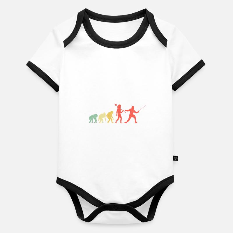 Evolution Fencing Sword Epee Fencer Athlete Organic Baby Contrasting Bodysuit