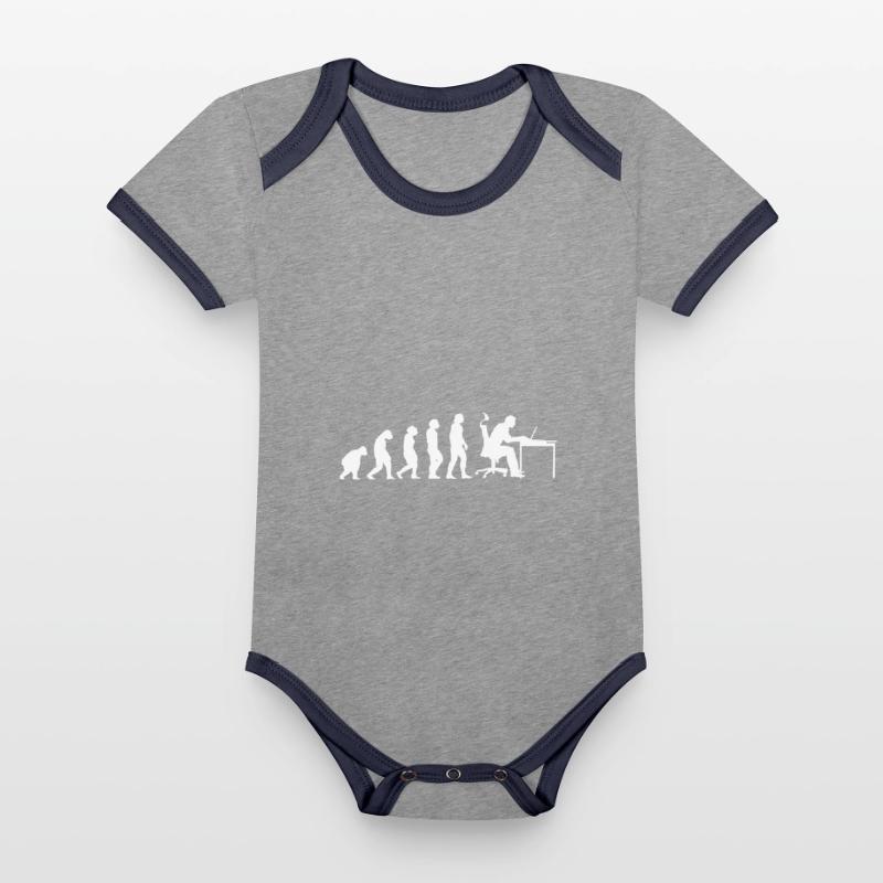 Evolution Of Man Coding Software Developer Program Baby Bio-Kurzarm-Kontrastbody