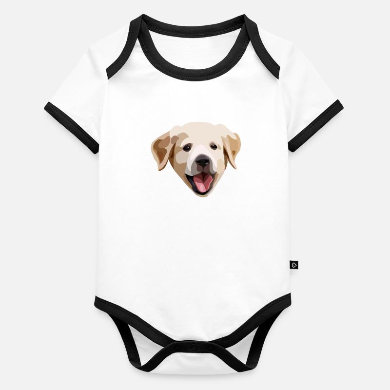 Golden Retriever / Chiot Labrador Body Bébé bio contrasté manches courtes