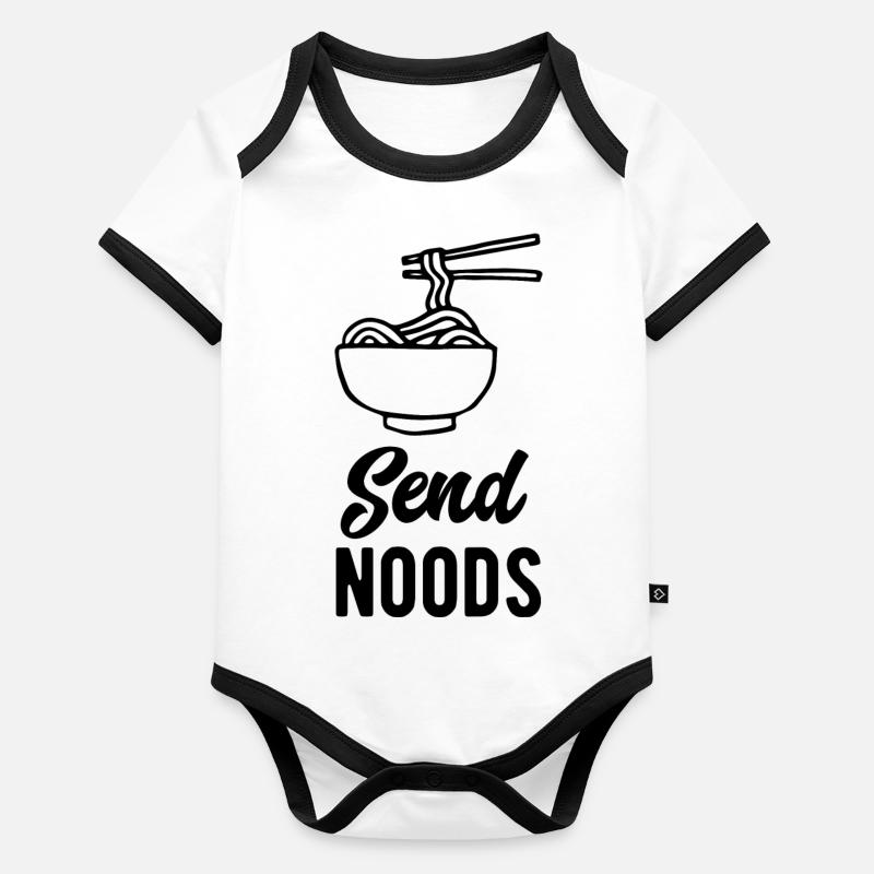 Envoyer des nouilles Body Bébé bio contrasté manches courtes