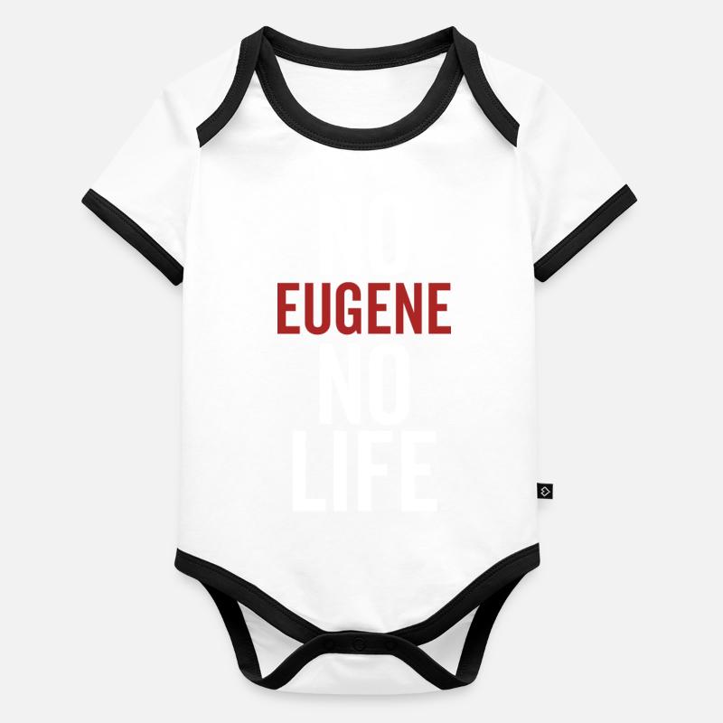 Pas d’Eugène Pas de vie Body Bébé bio contrasté manches courtes
