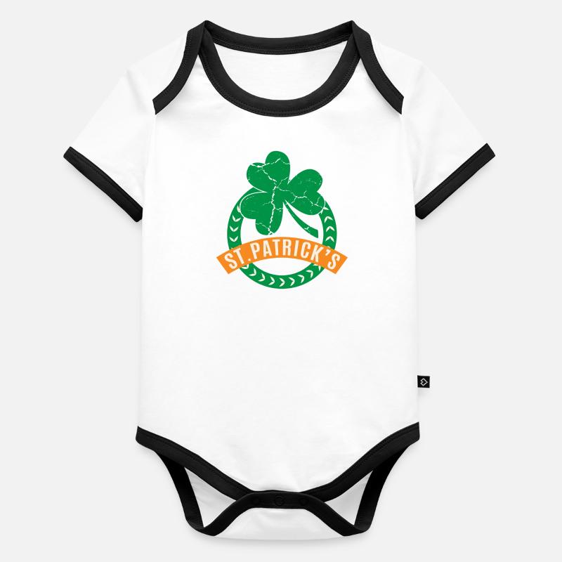 St. Patricks Day Baby Bio-Kurzarm-Kontrastbody