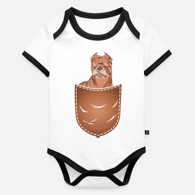 Chiens de compagnie Cadeau Mignon Sac de poitrine Pitbull Body Bébé bio contrasté manches courtes