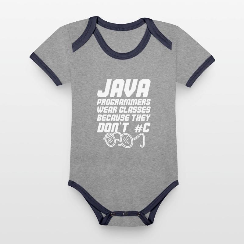 Programmeur Java sympa Body Bébé bio contrasté manches courtes