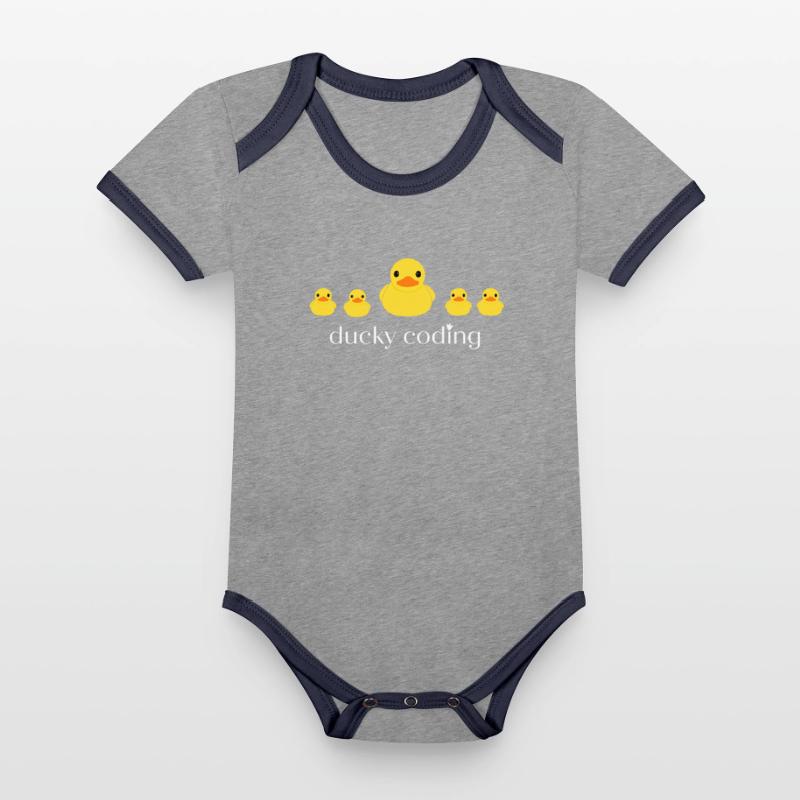 coding programmer tech funny design debugging Organic Baby Contrasting Bodysuit