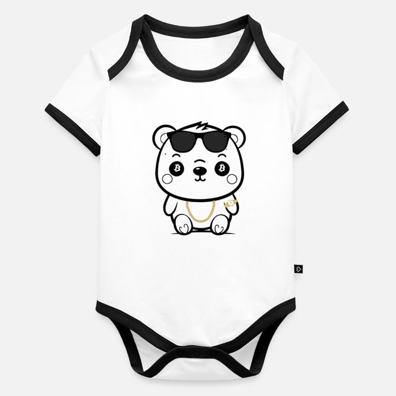 Bitcoin-Bär Baby Bio-Kurzarm-Kontrastbody