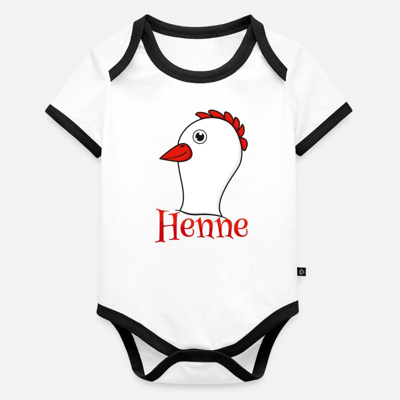 Partnershirt Henne Baby Bio-Kurzarm-Kontrastbody