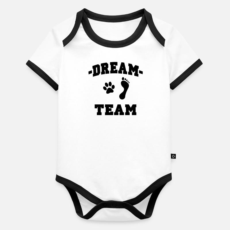 Dream Team Body Bébé bio contrasté manches courtes