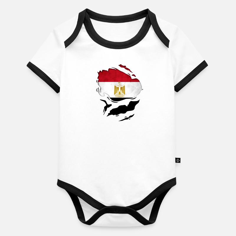 Egypt flag Organic Baby Contrasting Bodysuit
