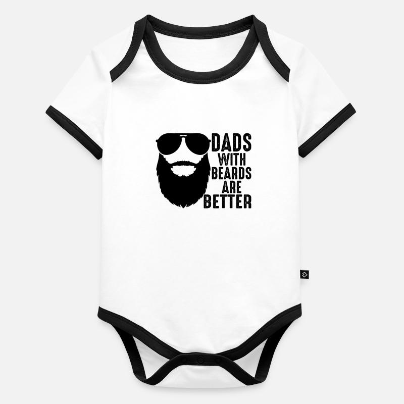 Dads With Beards Are Better Baby Bio-Kurzarm-Kontrastbody