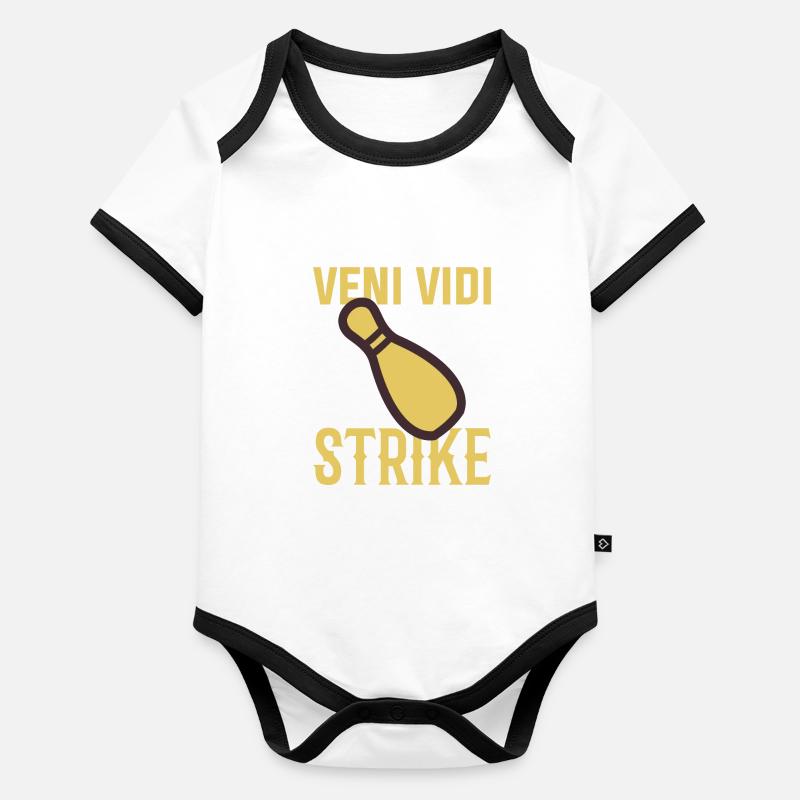 Bowling Pin Strike Baby Bio-Kurzarm-Kontrastbody