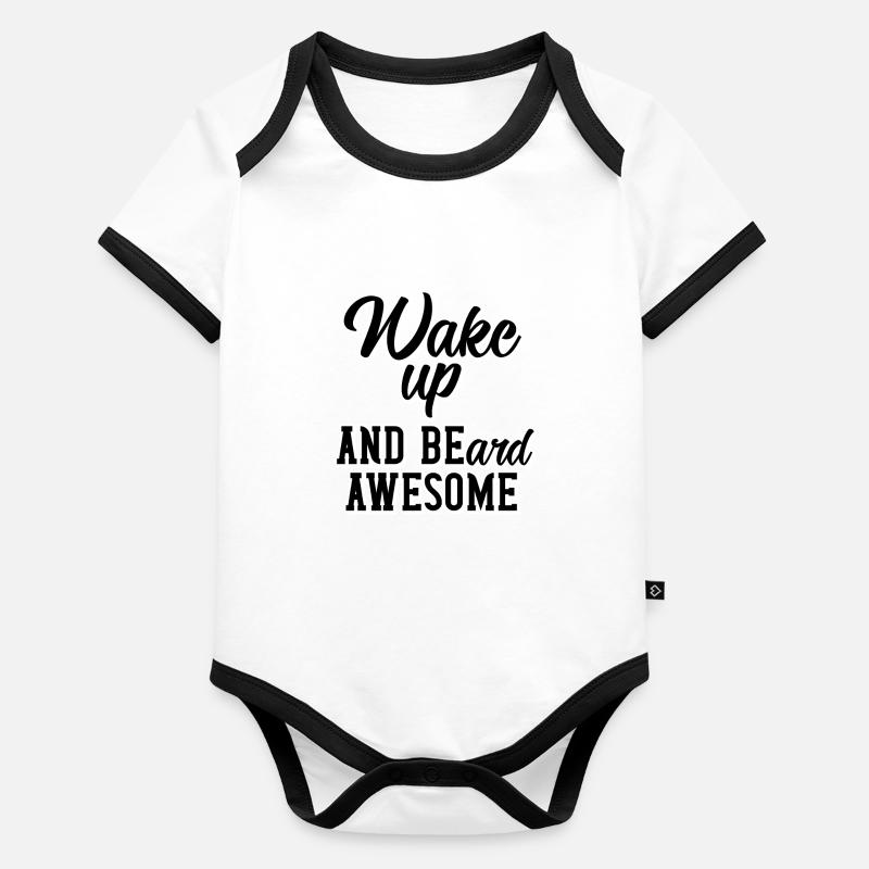 Wake up and beard awesome Baby Bio-Kurzarm-Kontrastbody