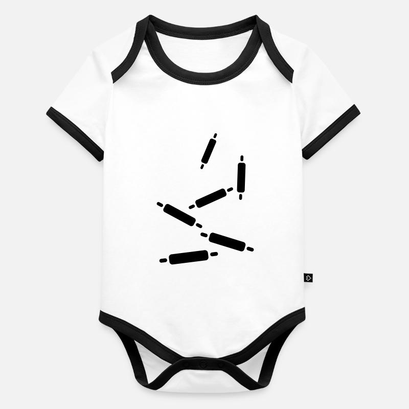 Küchenrolle Backen Nudelholz Baby Bio-Kurzarm-Kontrastbody