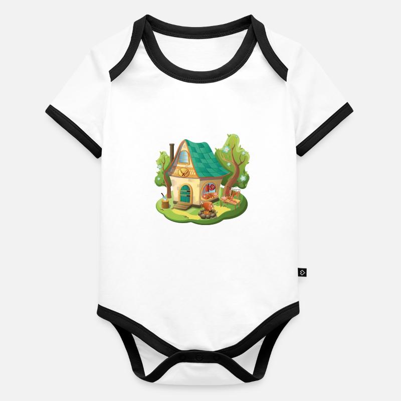 Märchen Haus Boucher Boucher Body Bébé bio contrasté manches courtes