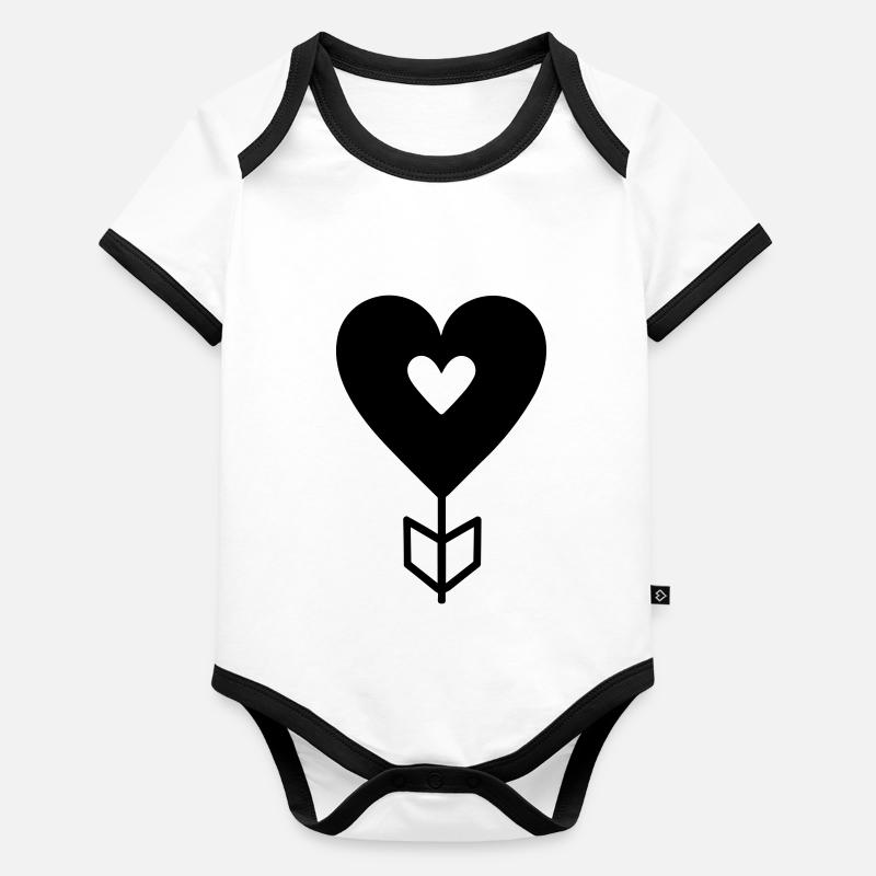 Heart Arrow Organic Baby Contrasting Bodysuit