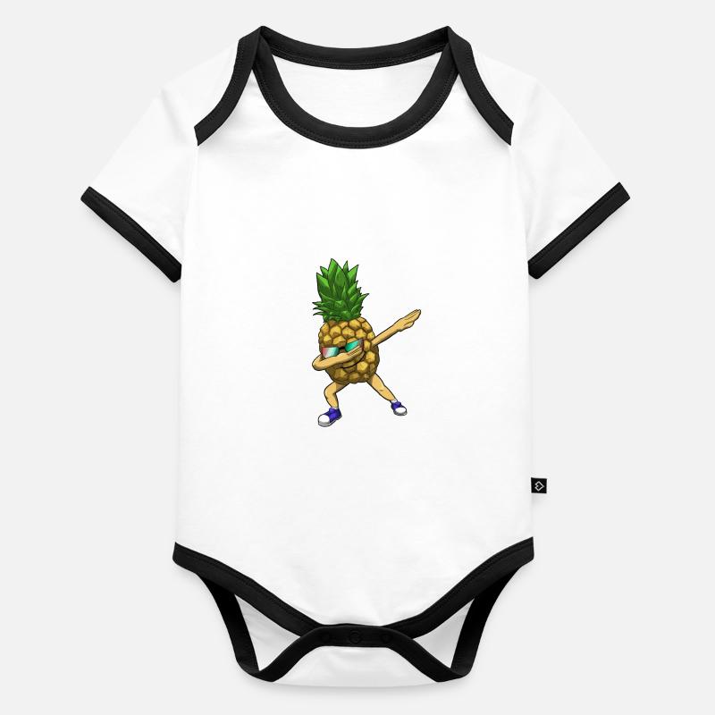 Pineapple Dabbing Pineapple Cool Organic Baby Contrasting Bodysuit