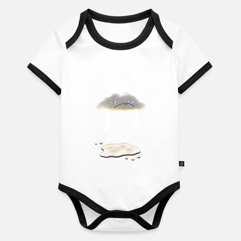 Nuage triste Body Bébé bio contrasté manches courtes