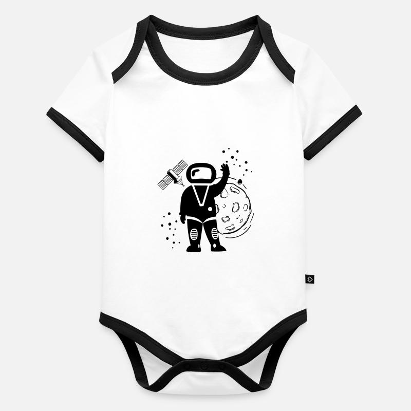 Astronaute - Space Cosmos Space Shuttle Universe Body Bébé bio contrasté manches courtes