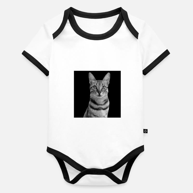 Chat blanc-noir Chat noir et blanc Body Bébé bio contrasté manches courtes