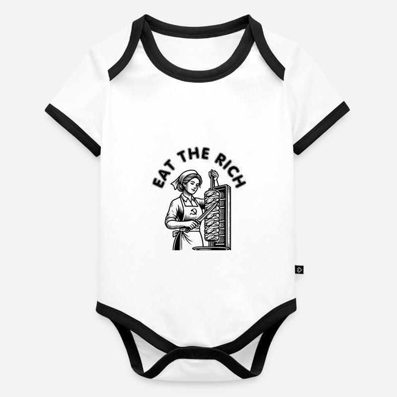 Eat the rich Body Bébé bio contrasté manches courtes
