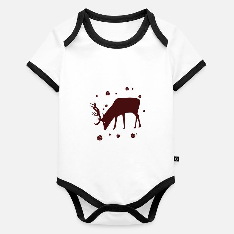 Deer - Forest, Nature, Animal Welfare Organic Baby Contrasting Bodysuit