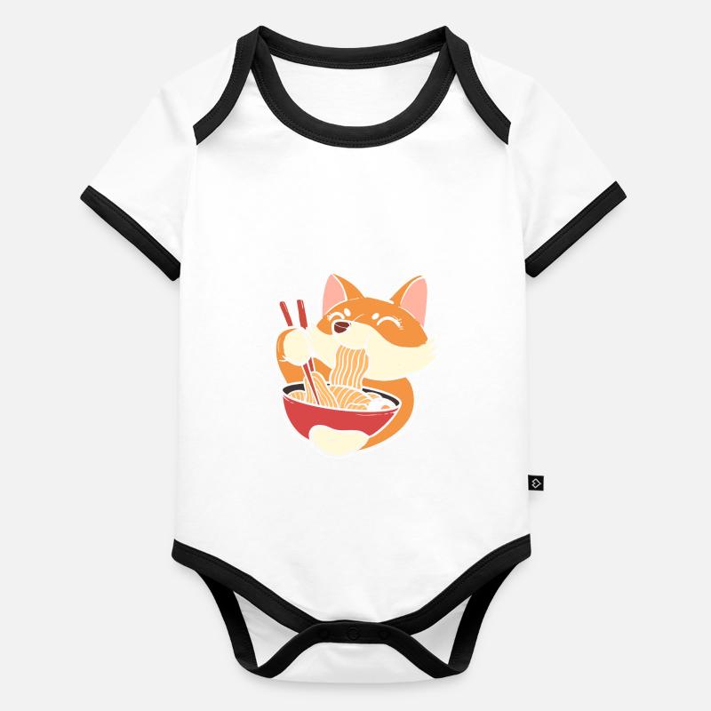 Corgi Ramen Body Bébé bio contrasté manches courtes
