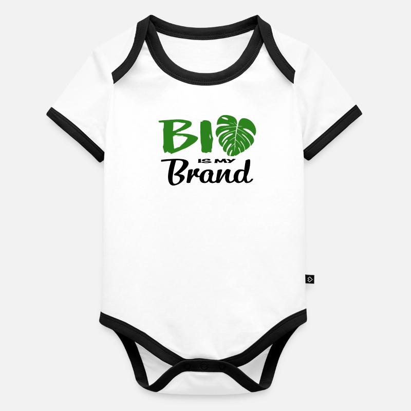 Bio est ma marque Body Bébé bio contrasté manches courtes