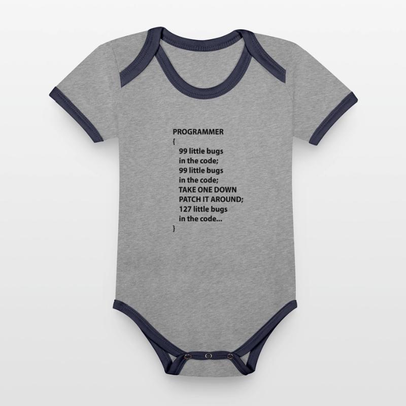 Code Programmer Nerd Bug Developer Gift Organic Baby Contrasting Bodysuit