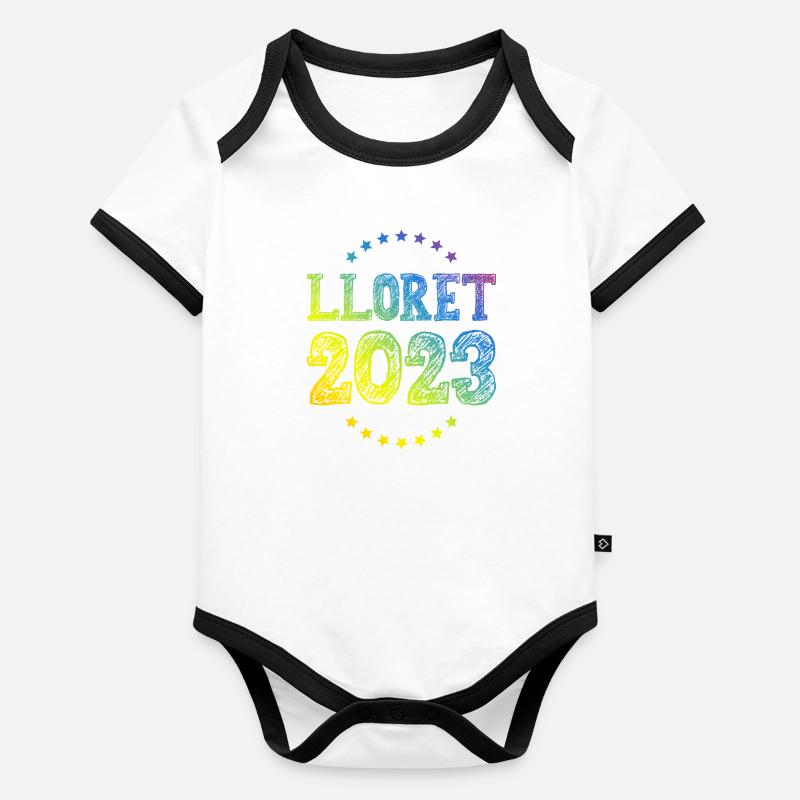 Lloret De Mar 2023 Body Bébé bio contrasté manches courtes