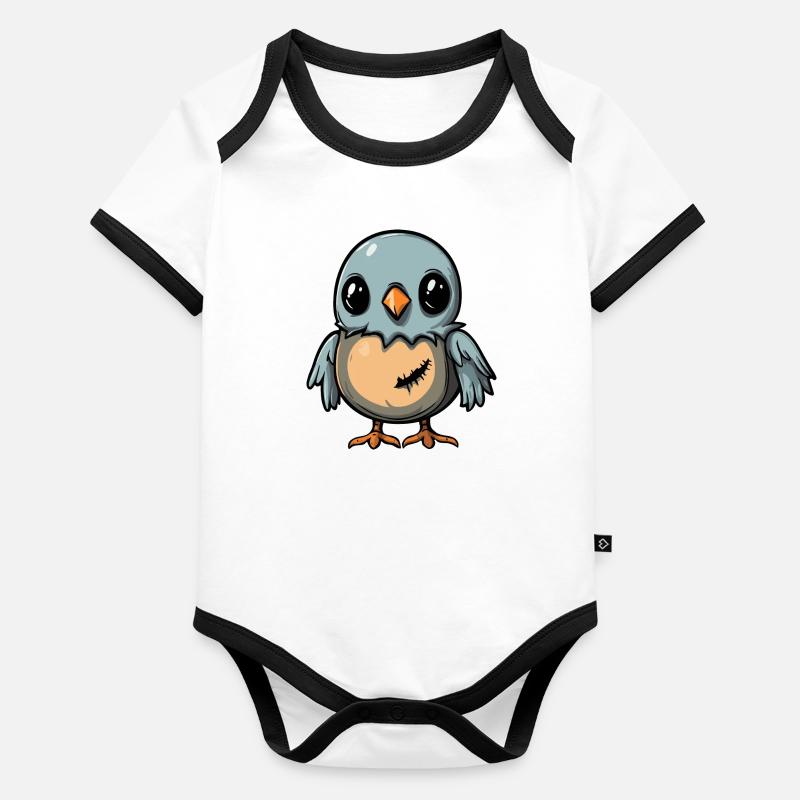Dove Bird Halloween Zombie Organic Baby Contrasting Bodysuit