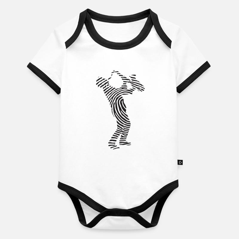 saxophone Body Bébé bio contrasté manches courtes