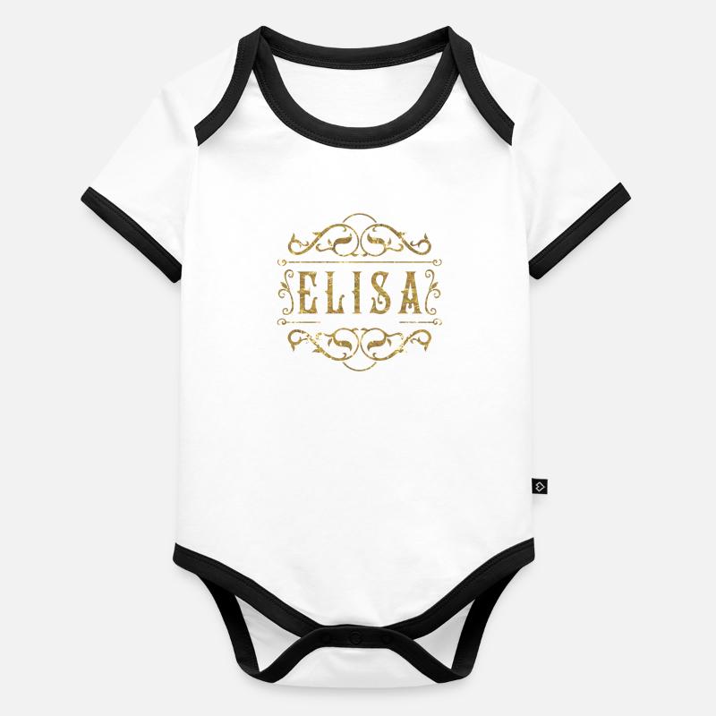 Elisa or Body Bébé bio contrasté manches courtes