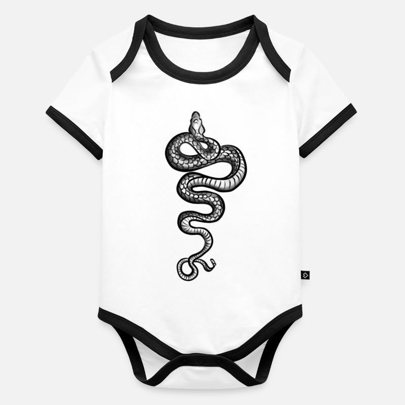 Black snake Body Bébé bio contrasté manches courtes