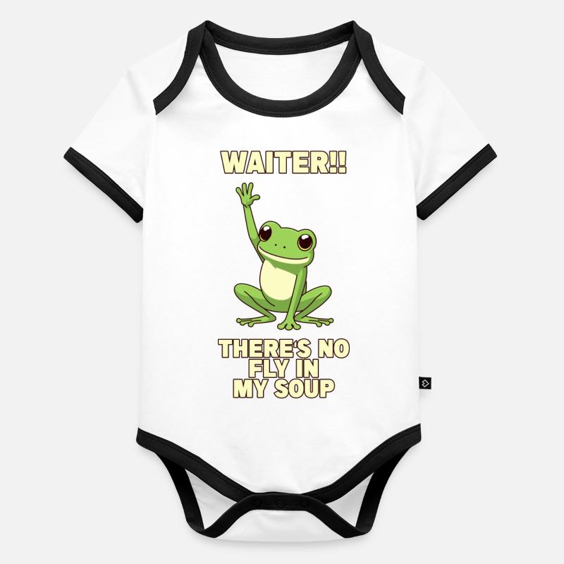 Grenouille Drôle Drôle Body Bébé bio contrasté manches courtes
