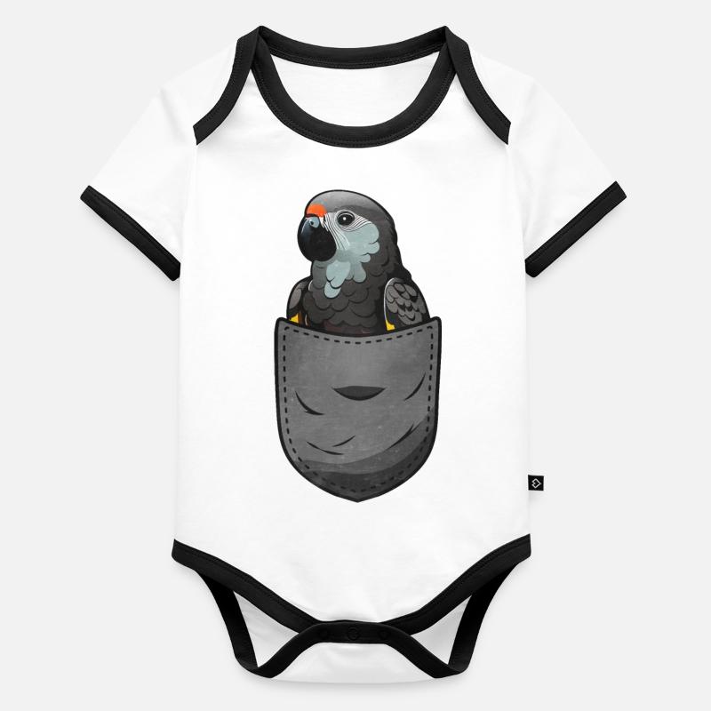 Afrikanisches Graupapagei Geschenk Baby Bio-Kurzarm-Kontrastbody